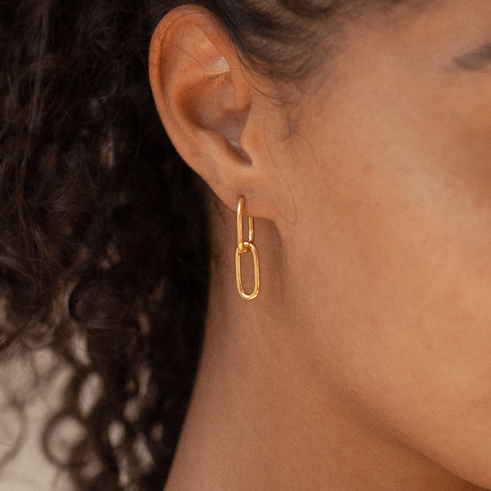 Dangle Cable Link Earrings