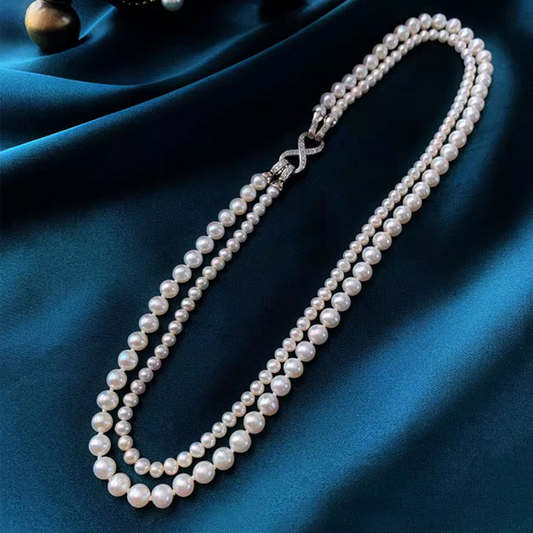 Double Pearl Necklace