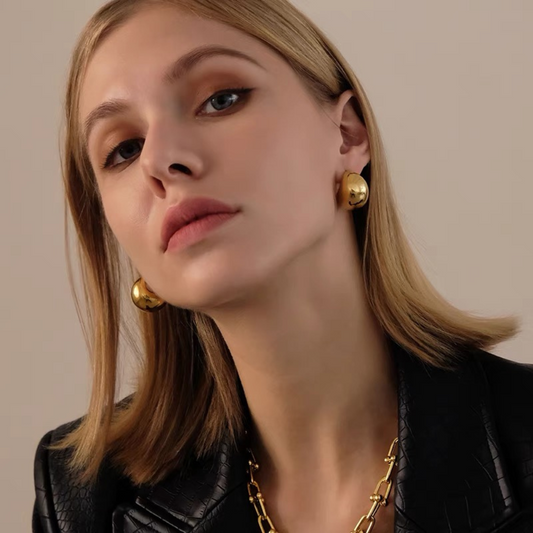 Irregular Sphere Earrings-Gold/Sliver