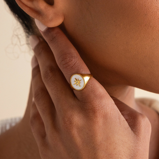 North Star Signet Ring and Necklace