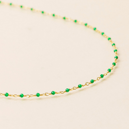 Gemstone Beads Necklaces in Golden Chain