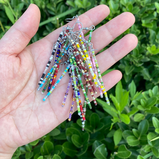 2 inch Beads Earring in Colorful