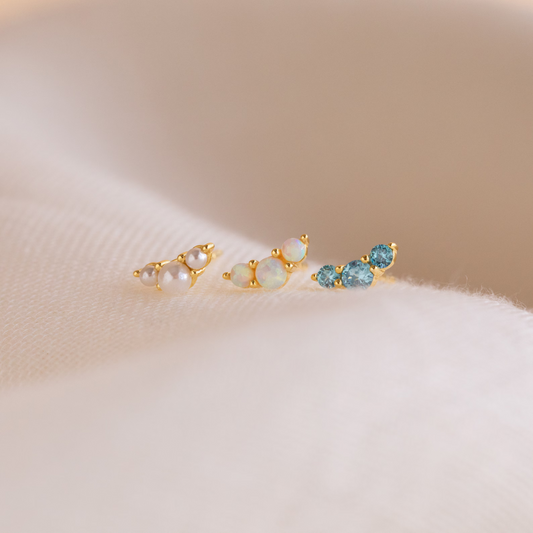 Custom Birthstone Studs in Minimalism