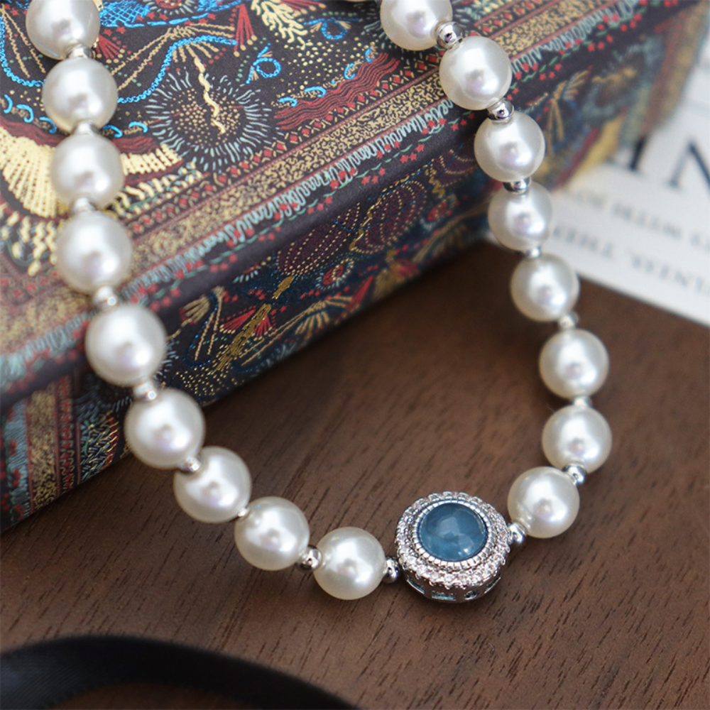 Aquamarine & Pearl Bracelet