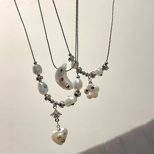 Heart Moon Baroque Necklace