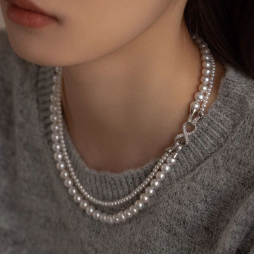 Double Pearl Necklace