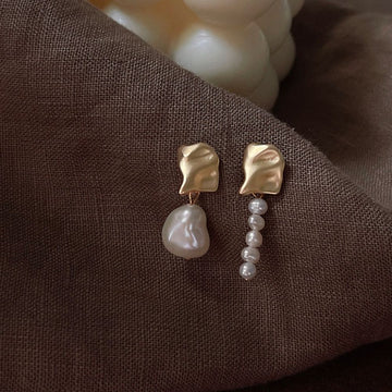 Boucles d'oreilles baroques en or 24 carats