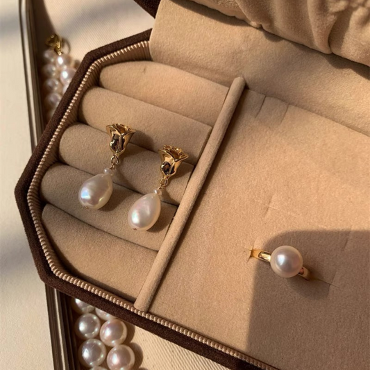 Baroque Vintage Irregular Pearl French Stud Earrings